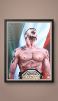 Póster Enmarcado 61x76 cm Autografiado por Brandon Moreno. UFC. Edición Limitada a 30 Piezas. Certificado JSA
