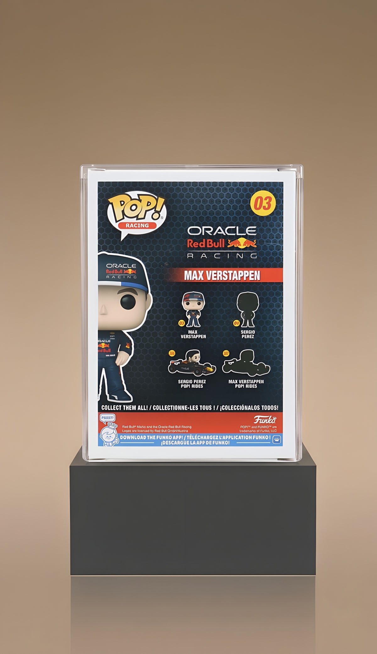 Funko Pop Autografiado por Max Verstappen (Oracle Red Bull Racing). Certificado PSA