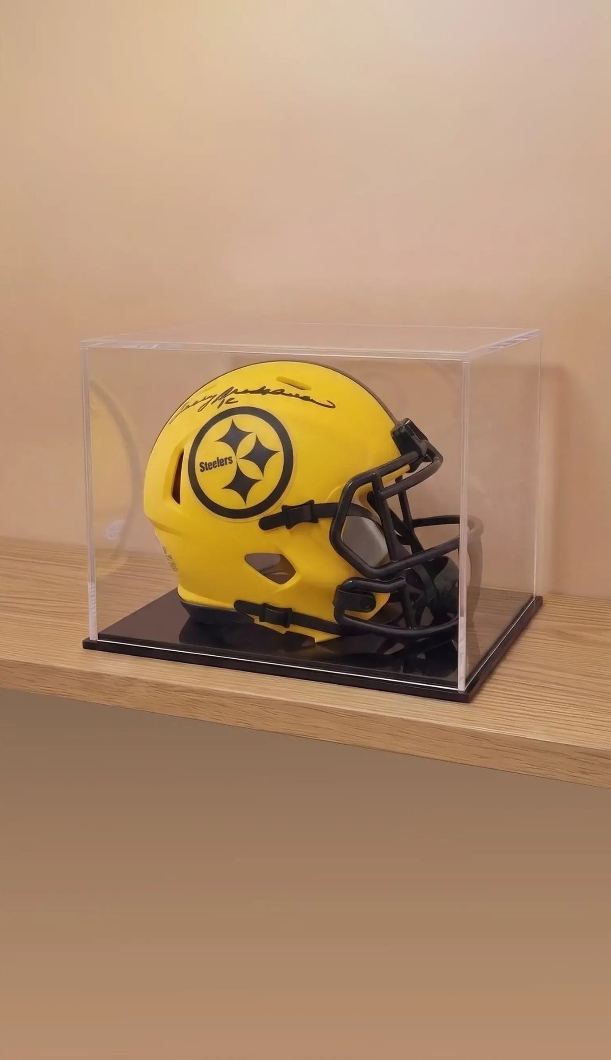 Minicasco Autografiado por Terry Bradshaw (Pittsburgh Steelers). Certificado JSA.