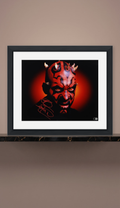 Póster Horizontal Enmarcado 51x41 cm Autografiado por Ray Park. Darth Maul. Star Wars: La Amenaza Fantasma