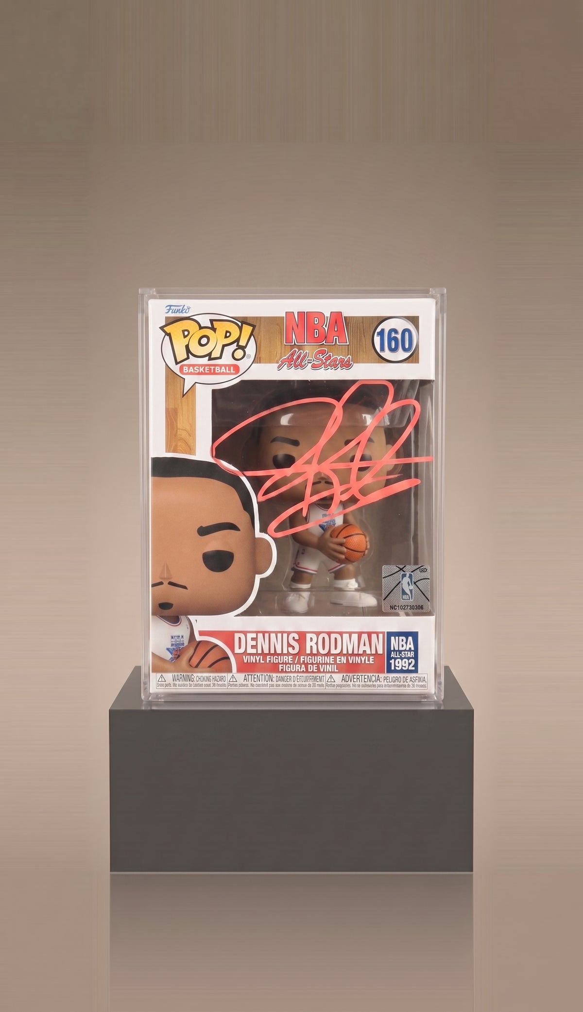 Funko Pop! Dennis Rodman #160. NBA All-Stars 1992. Firmado. Certificado JSA