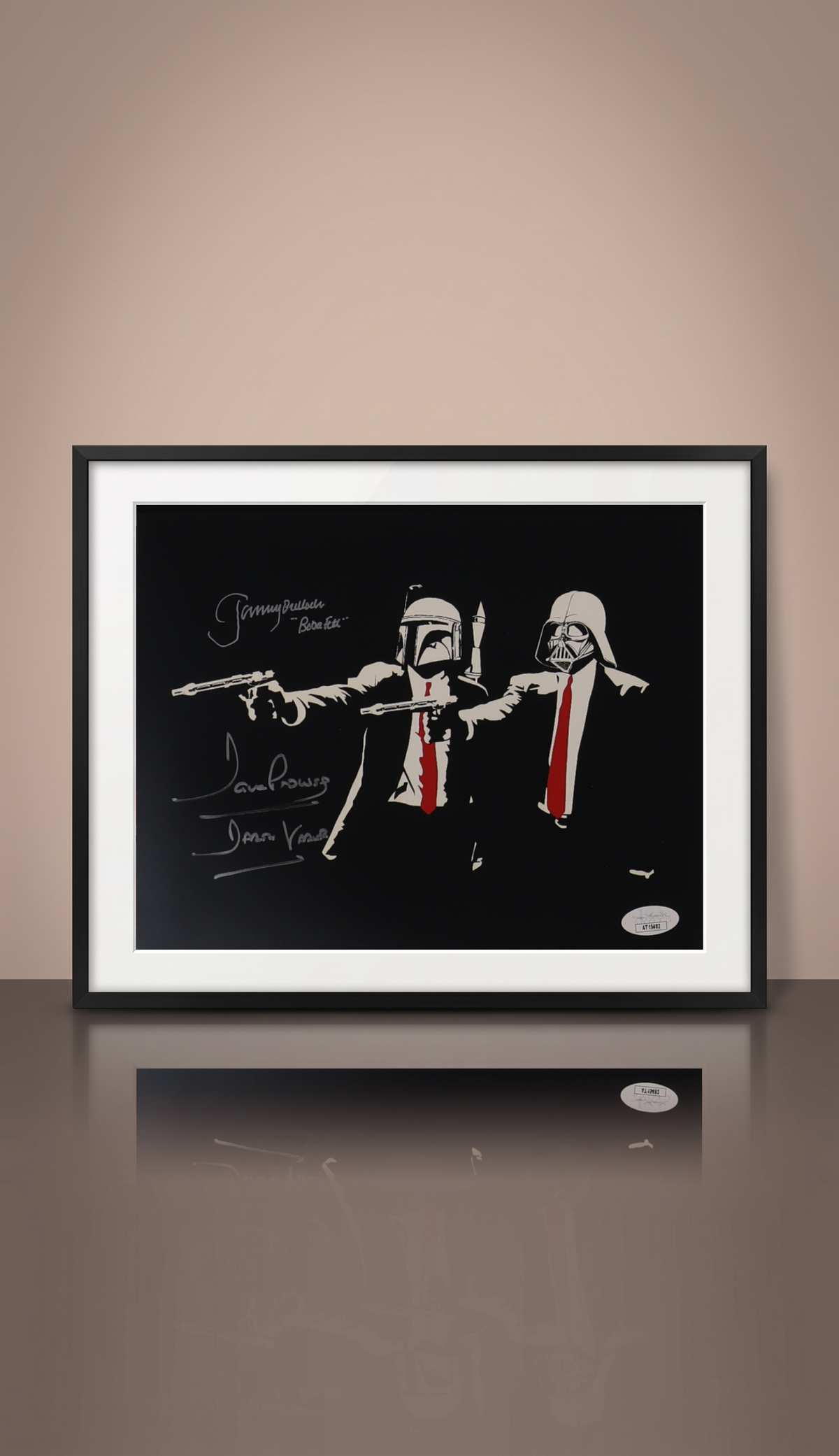 Fotografía Autografiada e Inscrita. Jeremy Bulloch & David Prowse. Boba Fett & Darth Vader. Star Wars. JSA