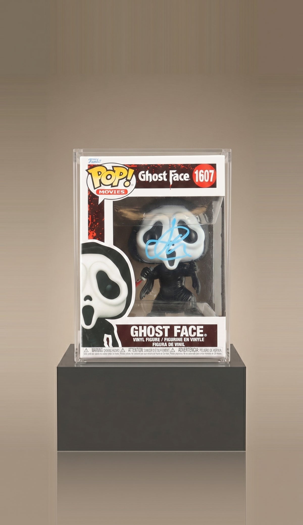 Funko Pop! Ghost Face #1607. Firmado por Jack Quaid. Certificado Beckett