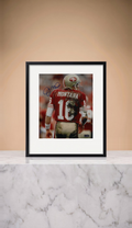 Fotografía Autografiada por Joe Montana. Enmarcada. Certificado de Autenticidad