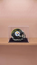 Mini Casco Autografiado por Jerome Bettis. Pittsburgh Steelers. Vitrina Incluida. Certificado Beckett Witnessed