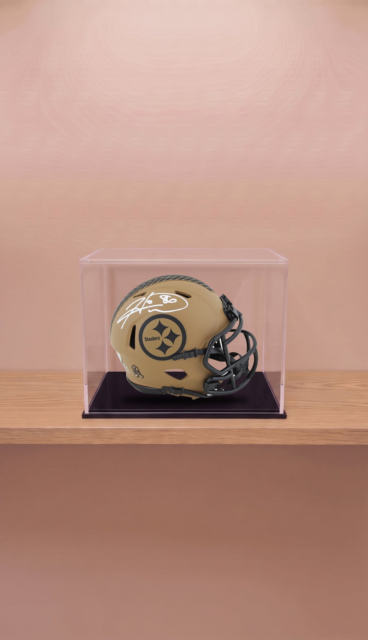 Mini Casco Salute to Service Autografiado por Hines Ward. Pittsburgh Steelers. Certificado BAS Witnessed