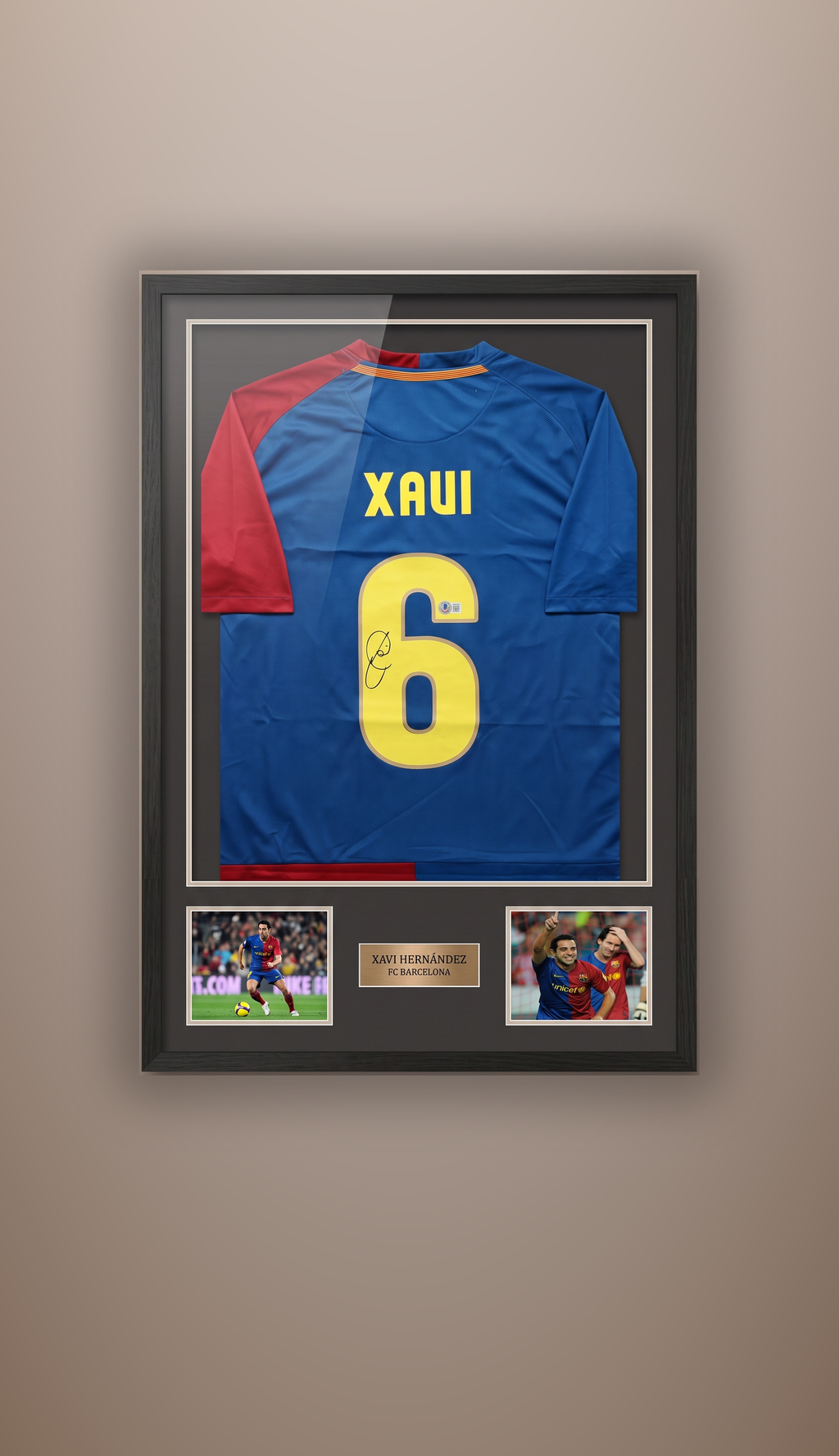 Jersey Xavi Hernández FC Barcelona. Autografiado, Certificado Beckett